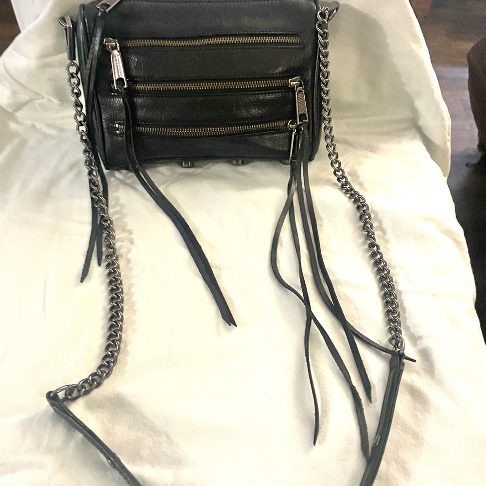SALE😊EUC Black Rebecca Minkoffleatjer purse. Some pictures copied - Picture 5 of 9